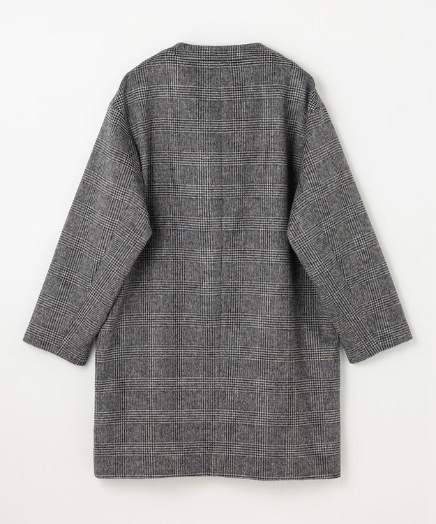 ANY L 【防風裏地】カシミヤブレンドコート グレンチェック