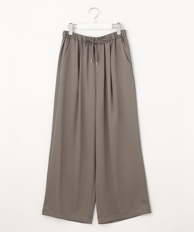 自由区 L 【洗える】チンツサテンタンブラー ワイドパンツ グレー系