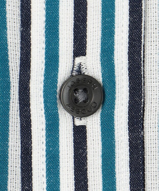 JOSEPH ABBOUD 【イージーケア】ストライプ 半袖シャツ ネイビー系1