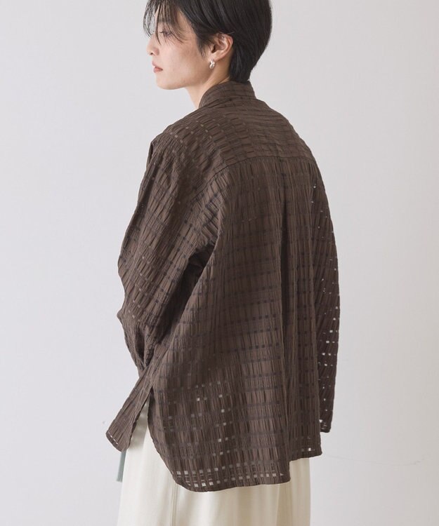 AMERICAN HOLIC シアーチェックシャツ Brown