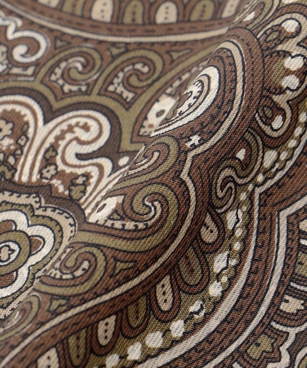 JOSEPH ABBOUD 【イタリア製・Holliday&Brown】ビッグペイズリープリント ポケットチーフ ダークブラウン系6