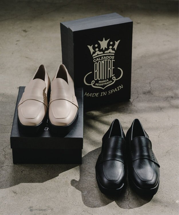 BONTRE 【BONTRE/ボントレ】-サスティナブルライン-厚底コインローファー アイボリー