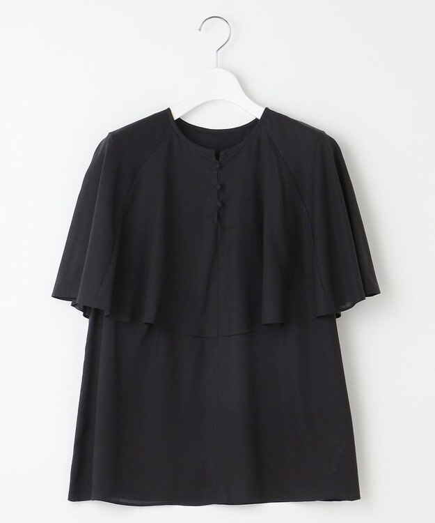 自由区 S 【洗える】キュプラシアー ブラウス ブラック