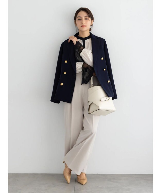 Te chichi 【セレモニーアイテム】テーラードWブレストジャケット（セットアップ可） ネイビー