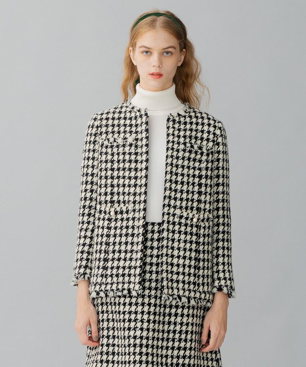 TOCCA PUZZLE ノーカラージャケット オフ×ブラック系3