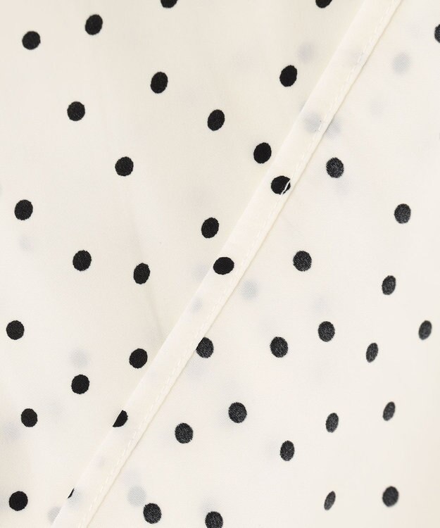 ANY 【洗濯機可・UVケア・接触冷感】フリルネックブラウス オフベースドット