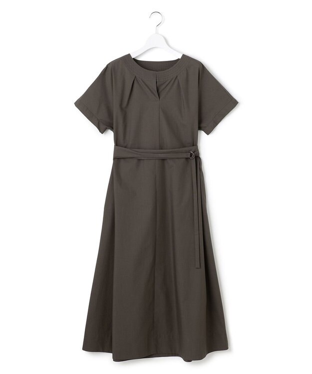 23区 【一部店舗限定/UVカット/洗える】タイプライター サック風 ワンピース グレー系