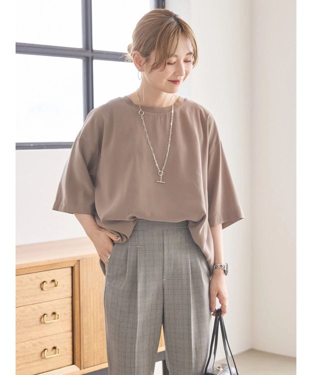 AMERICAN HOLIC 接触冷感　衿リブブラウソー Mocha