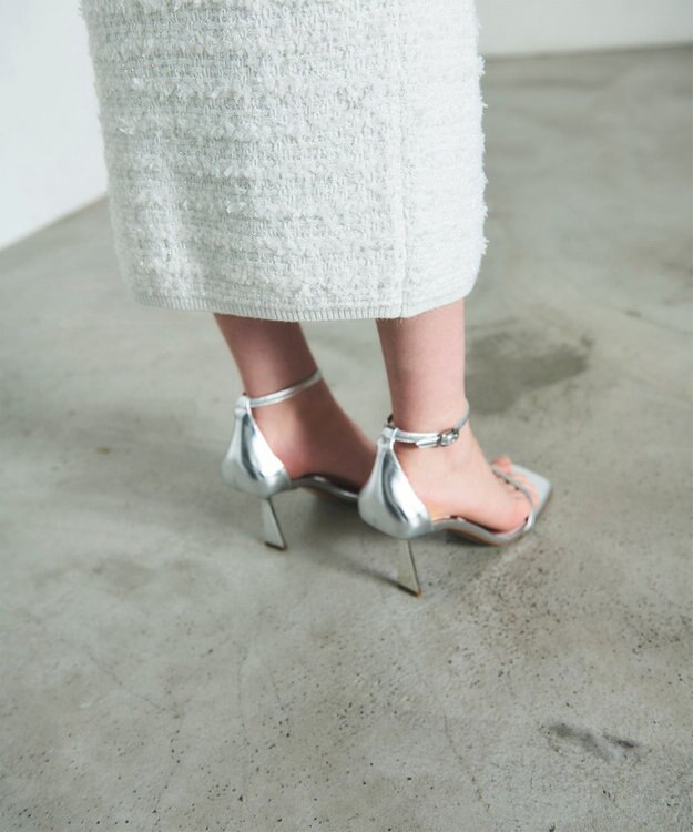 GRACE CONTINENTAL ラメツイードニットスカート ホワイト