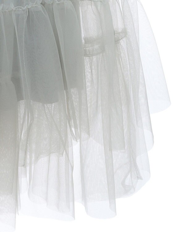 earth music&ecology イレギュラーヘム段々チュールスカート Mint Green