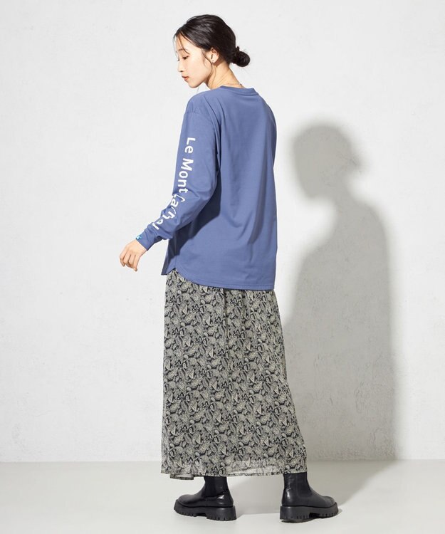 SHARE PARK LADIES 【UNISEX】吸水速乾 ショルダーロゴロングスリーブTシャツ（S・Mサイズ） アッシュネイビー