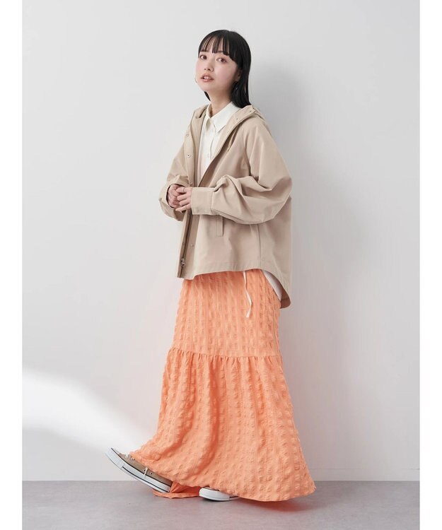 earth music&ecology ドロスト羽織シャツ Ivory