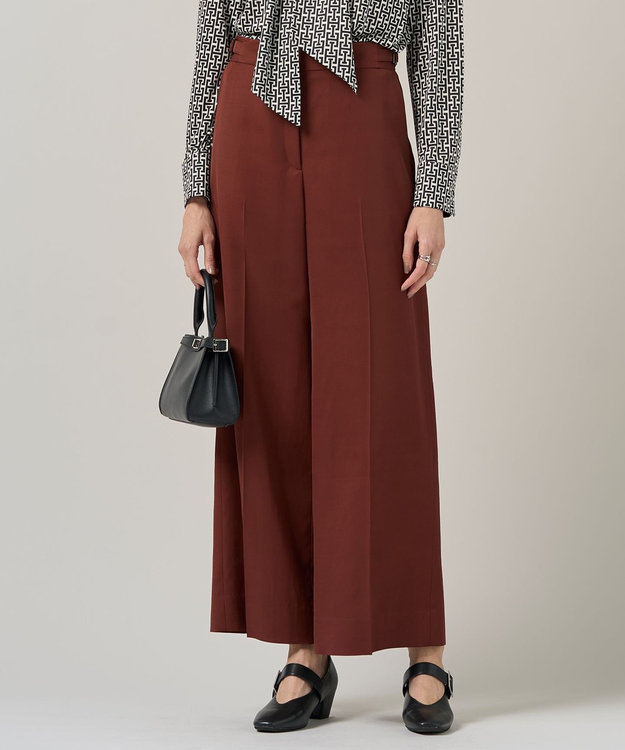 ICB L 【30th ANNIVERSARY】ヴィスコースウールツイル ワイドパンツ マホガニー系