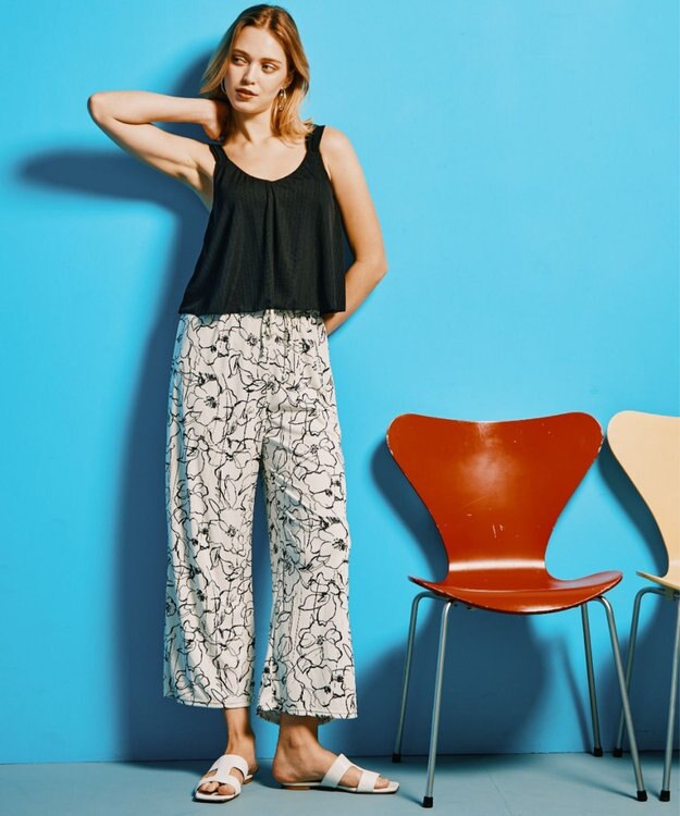 San-ai Resort（三愛水着楽園） ロングパンツセット　9M・11L　【Coral veil（コーラルヴェール）】 ブラック