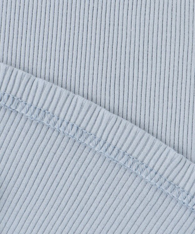 ICB 【洗える】オーガニックリブタンク カットソー サックスグレー×ブラウン系7