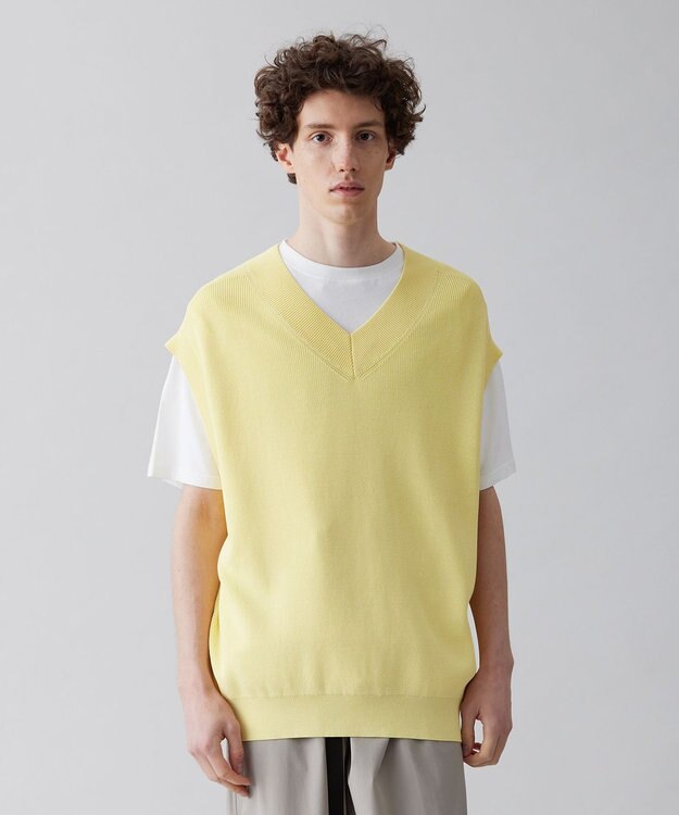 UNFILO MENS イージーケア ニットベスト [23年春夏商品] イエロー
