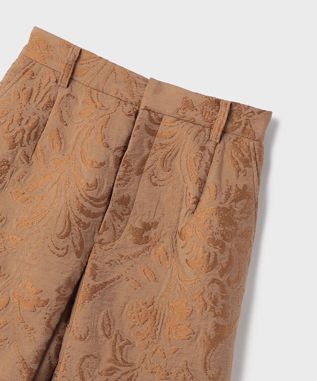 GRACE CONTINENTAL リーフジャガードショートパンツ キャメル