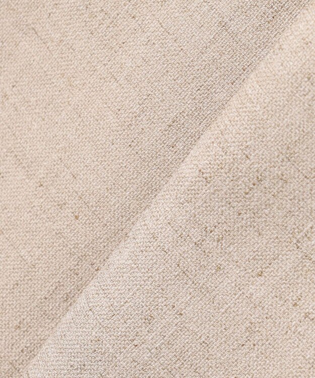 BEIGE， 【洗える】CAROLE / リネンライクノーカラーハーフ丈ジャケット Sand