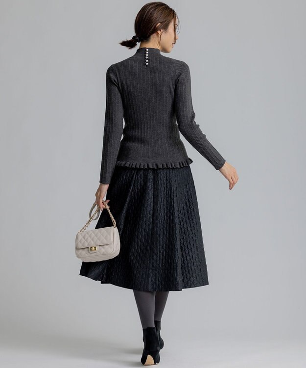 組曲 リブハイネック  ニット グレー系