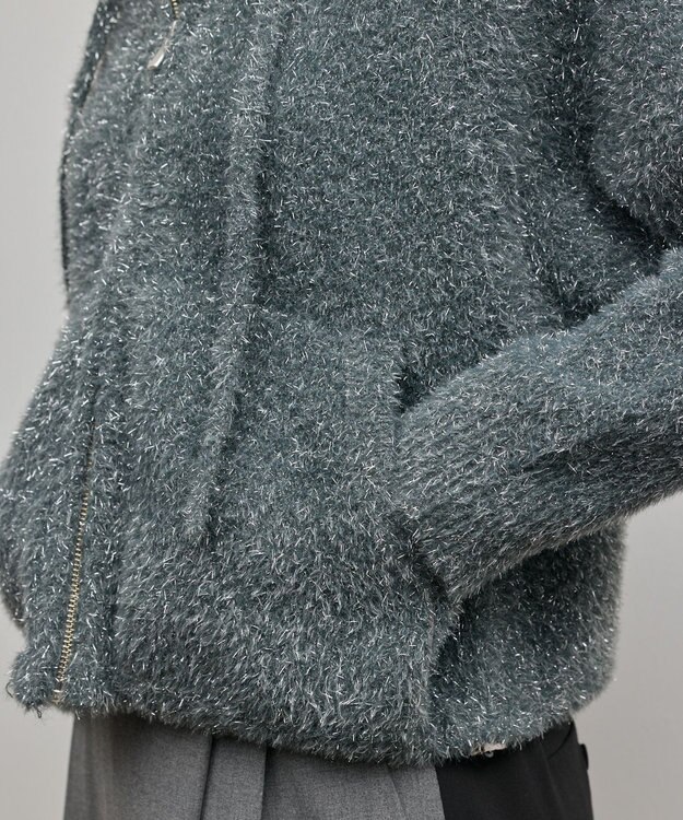 GRACE CONTINENTAL フェザーニットパーカー チャコール