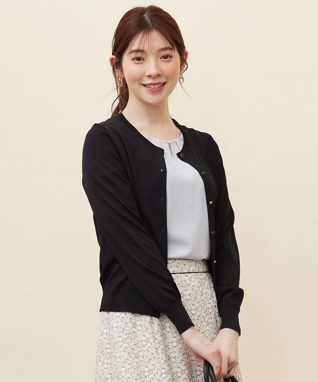 ANY SIS 【接触冷感 / UVケア】ベーシッククールタッチ カーディガン ブラック