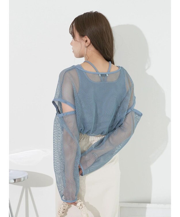 earth music&ecology ＳＥＴ２点メッシュプルオーバー＋タンクトップ Ivory