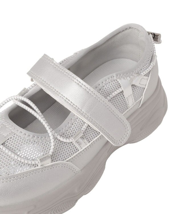 Green Parks ドロストコードメッシュスニーカー Silver