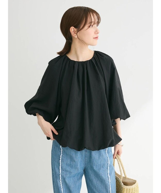 Green Parks ・ELENCARE DUE バルーンブラウス Black