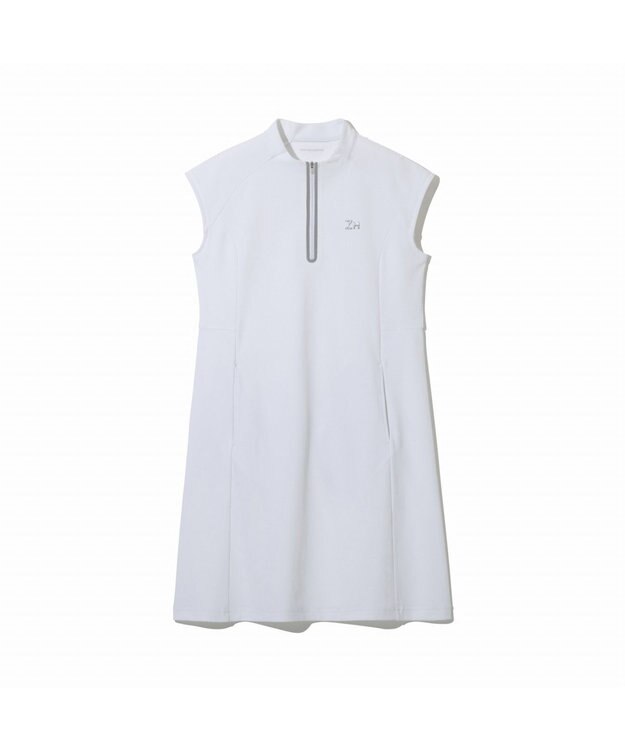 ZERO HALLIBURTON 【吸水速乾・UVケア】 フレンチスリ―ブモックネック鹿の子ワンピース ZHG-W5S4b 82978 ホワイト