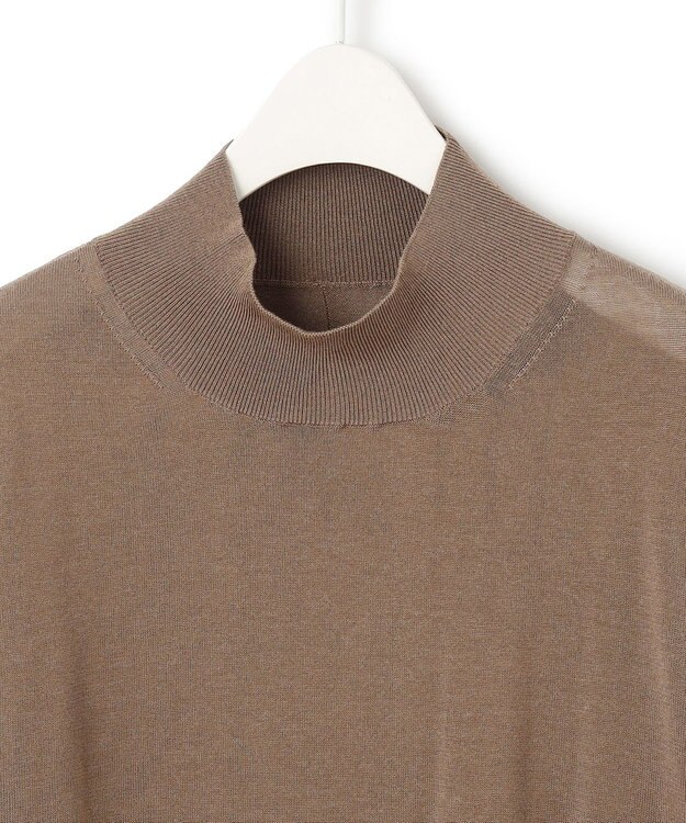 ICB 【洗える】 ウールアセテートハイゲージ ハイネックプルオーバー モカ系