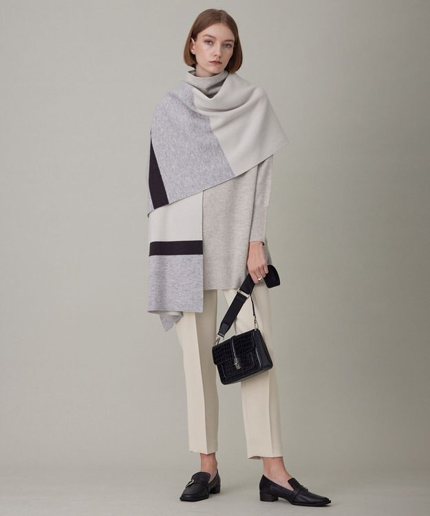 ICB ソフトカシミヤミックス ニットストール トープ系1