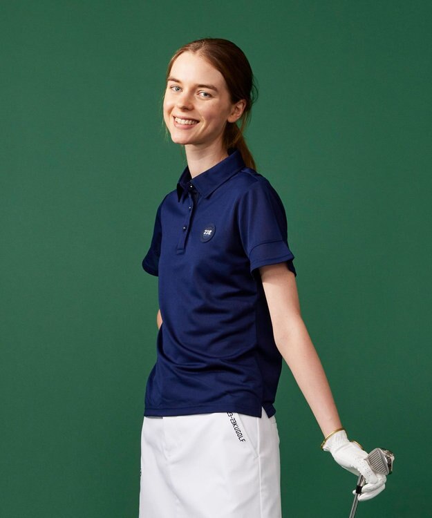 23区GOLF 盛夏対応のマルチ機能【接触冷感・UVケア・吸水速乾】【WOMEN】 カノコシャツ ネイビー系