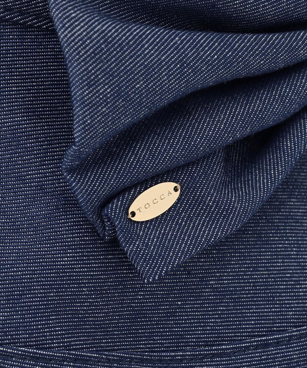 TOCCA 【UV99.9%以上カット・吸水速乾・抗菌防臭・洗える・サイズ調整可】BIG RIBBON WIDE DENIM HAT 帽子 ネイビー系