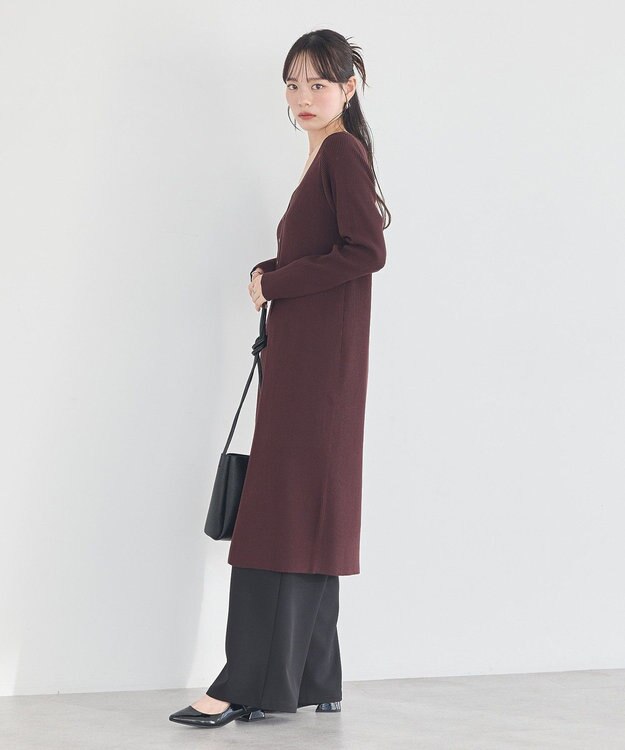earth music&ecology Ｖネックニットワンピース Brown