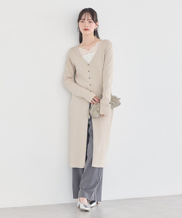 earth music&ecology Ｖネックニットワンピース Beige