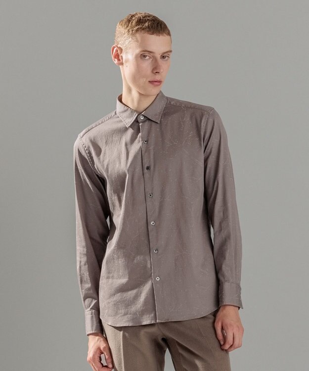 JOSEPH HOMME フォレストジャガードストレッチ　レギュラーカラーシャツ ベージュ系3