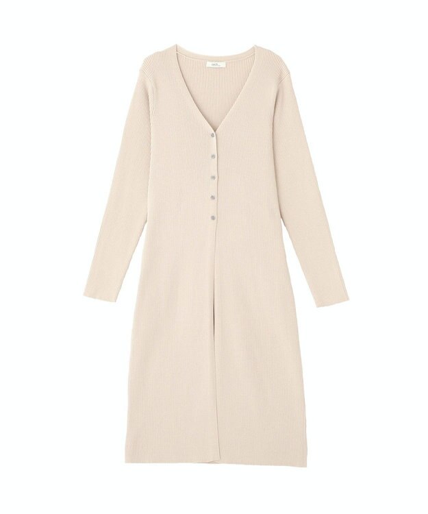 earth music&ecology Ｖネックニットワンピース Beige