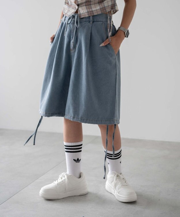 WEGO ドロストワイドルーズハーフパンツ