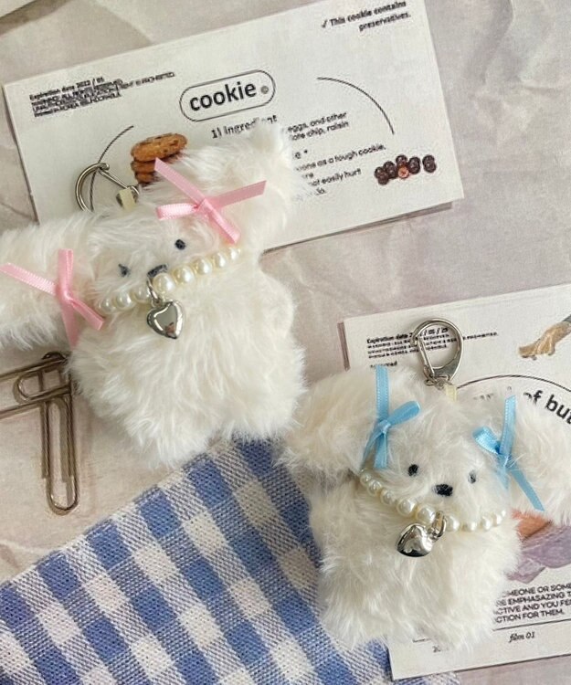 WEGO ぷりりんわんこぬいぐるみキーホルダー ブルー