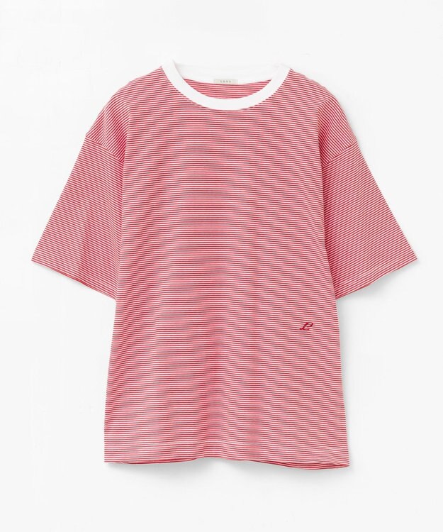LENO THIN BORDER T-SHIRT / 細ボーダーTシャツ 《UNISEX》 WHITE×RED