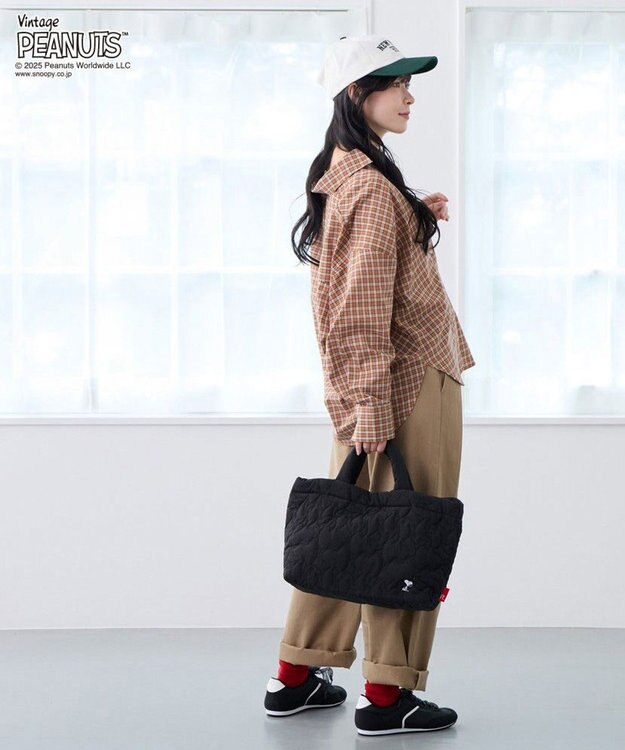 ROOTOTE 8450【スヌーピー】IP.ミディアム.キルト.ピーナッツ-0N 03：マットブラック