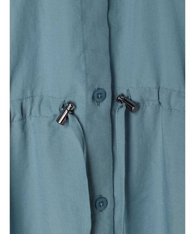 Green Parks ミディ丈ドロストシャツワンピース Blue