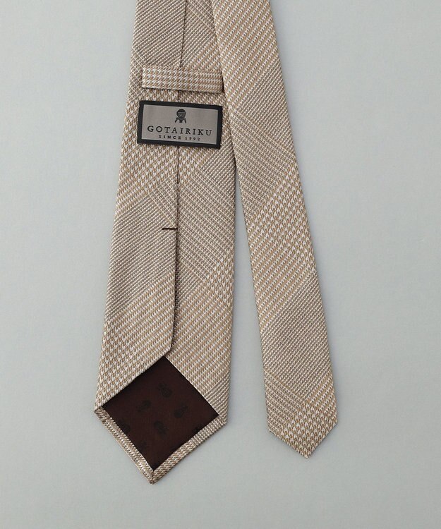 GOTAIRIKU GOTAIRIKU別注【日本製】シルク ネクタイ_格子柄 ベージュ系8