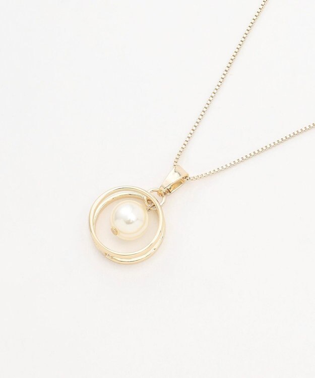 ANY パールリングネックレス ライトゴールド