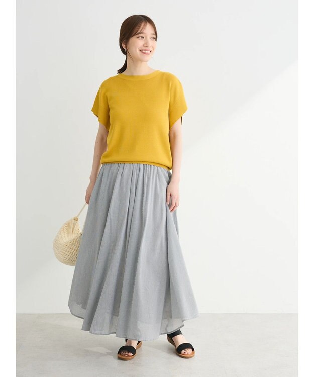 Green Parks 推しニット　フレンチスリーブニットプルオーバー Yellow