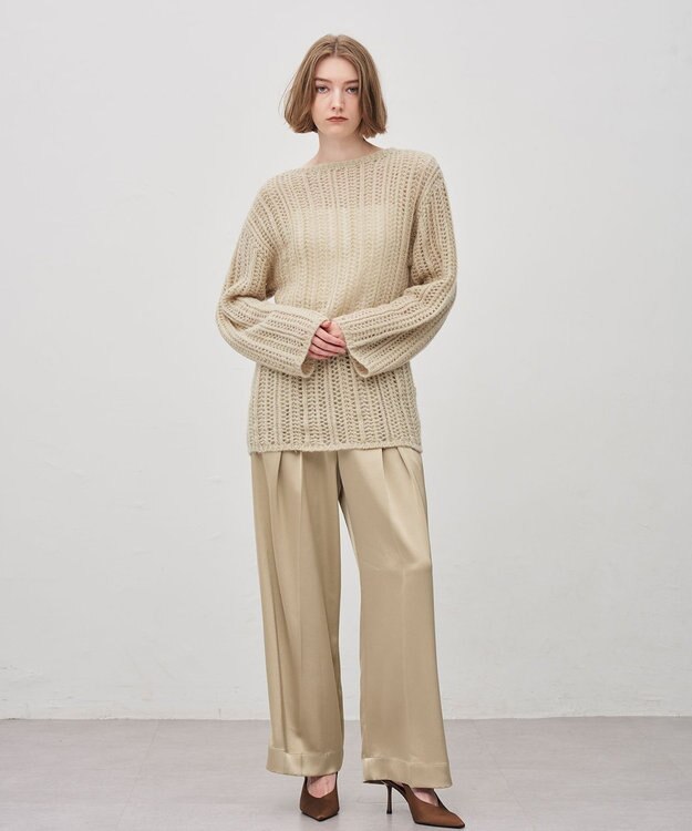 uncrave フィラメントモヘアニット プルオーバー ベージュ