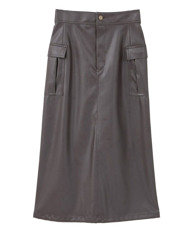 AMERICAN HOLIC Wポケットフェイクレザースカート Brown