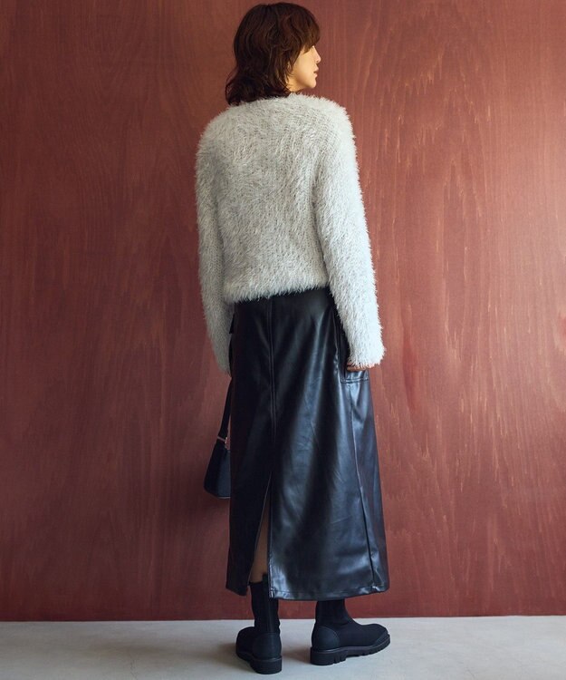 AMERICAN HOLIC Wポケットフェイクレザースカート Black