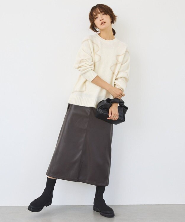 AMERICAN HOLIC Wポケットフェイクレザースカート Brown