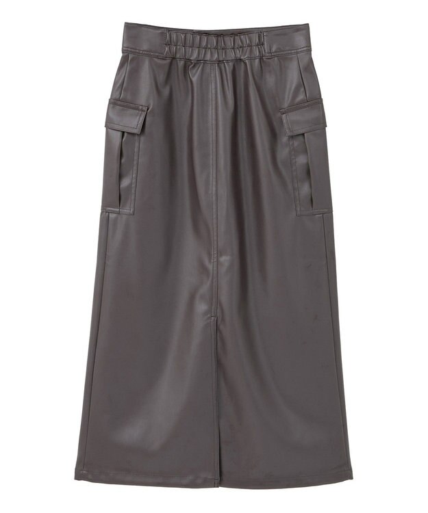 AMERICAN HOLIC Wポケットフェイクレザースカート Brown